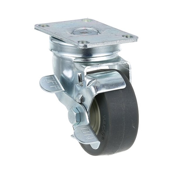 Plate Mnt Caster W/Brk 3 W 2-3/8 X 3-5/8